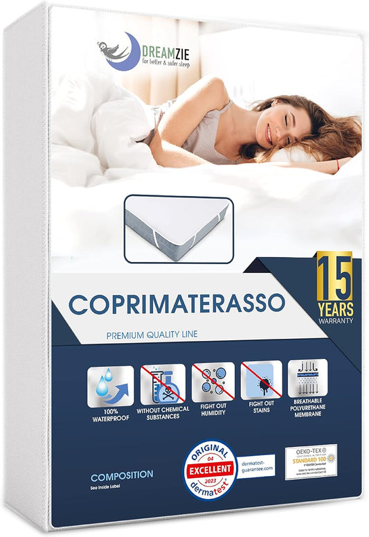 Coprimaterasso Matrimoniale 180X200Cm - OEKO TEX - 4 Angoli Elastici - Impermeabile