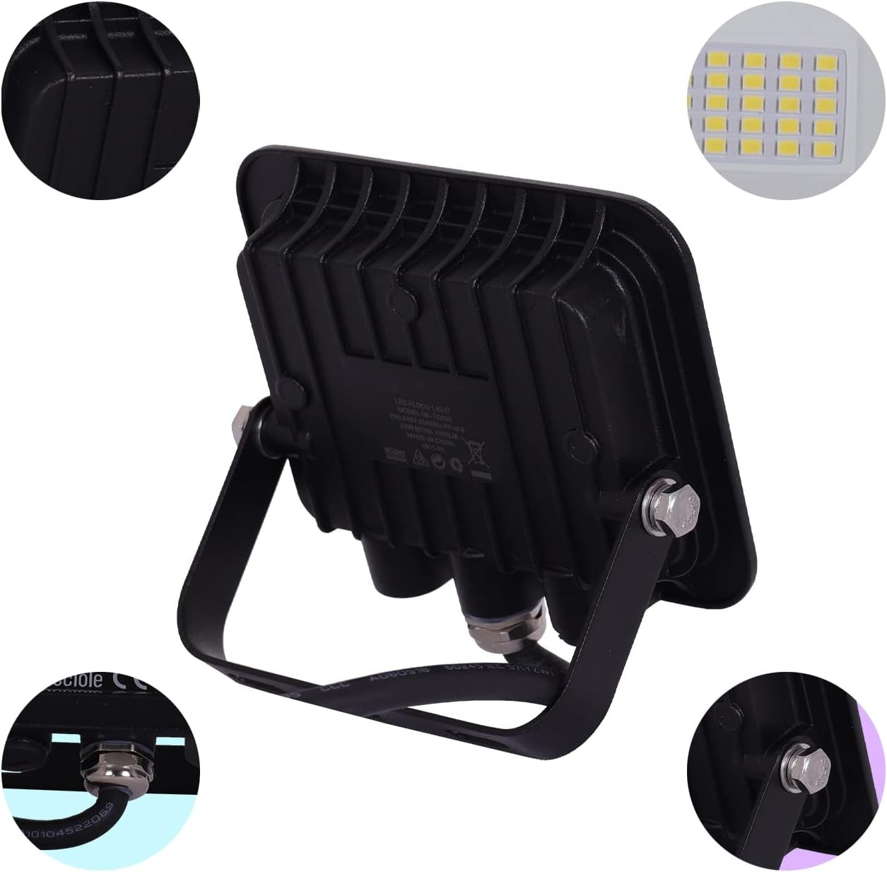 Faretto Led Da Esterno 50W,Faretti Led Esterno 5000LM,72 LED 4500K Bianca Neutra Faro Led Esterno, Faretto Da Esterno IP65 Impermeabile,Per Giardino,Cortile,Garage【2 Pezzi Nero】