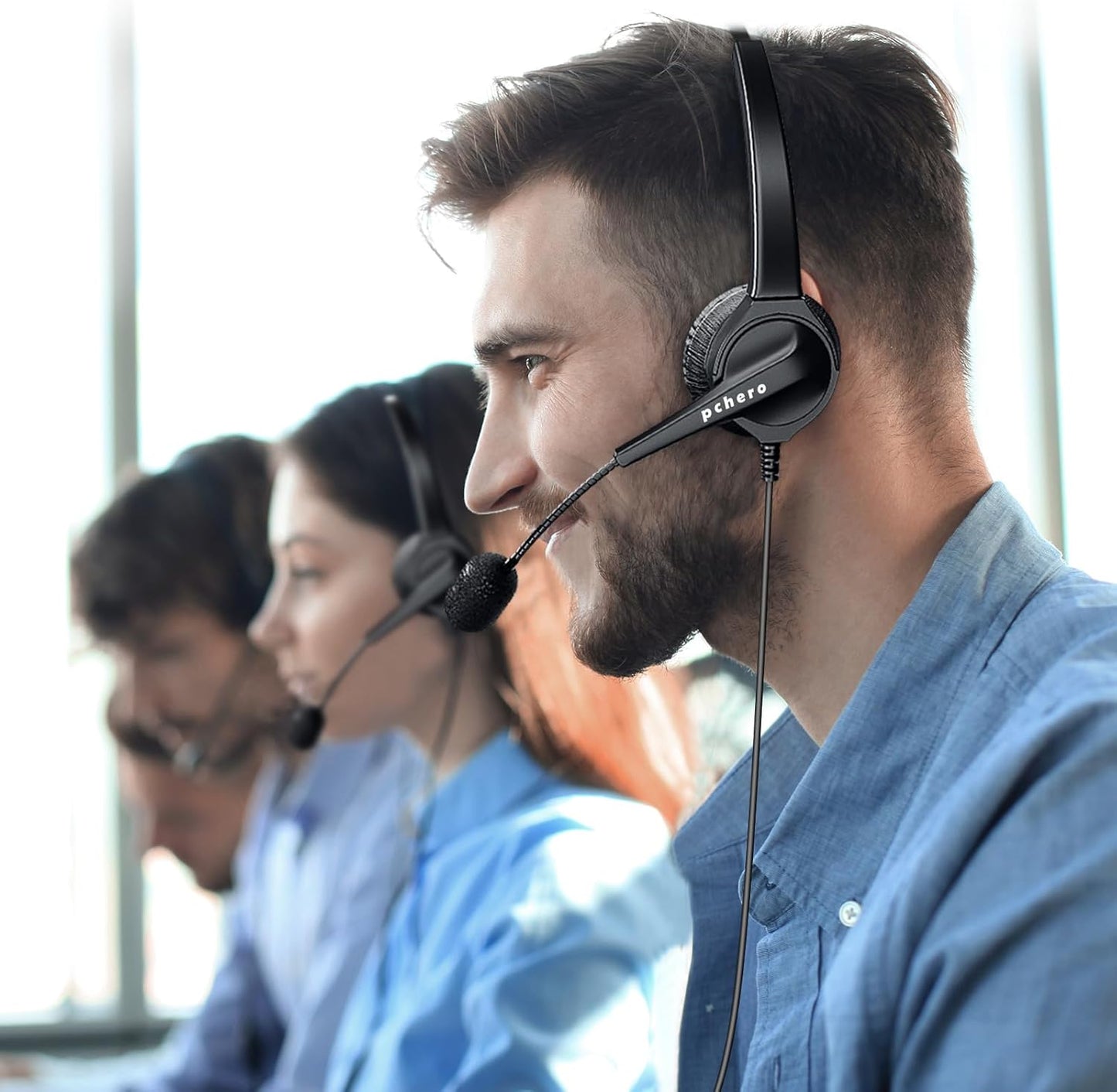 Cuffie RJ9 Regolabile per Telefono Fisso Call Center Regolare Con 4-Pin RJ9 Della Spina E Microfono