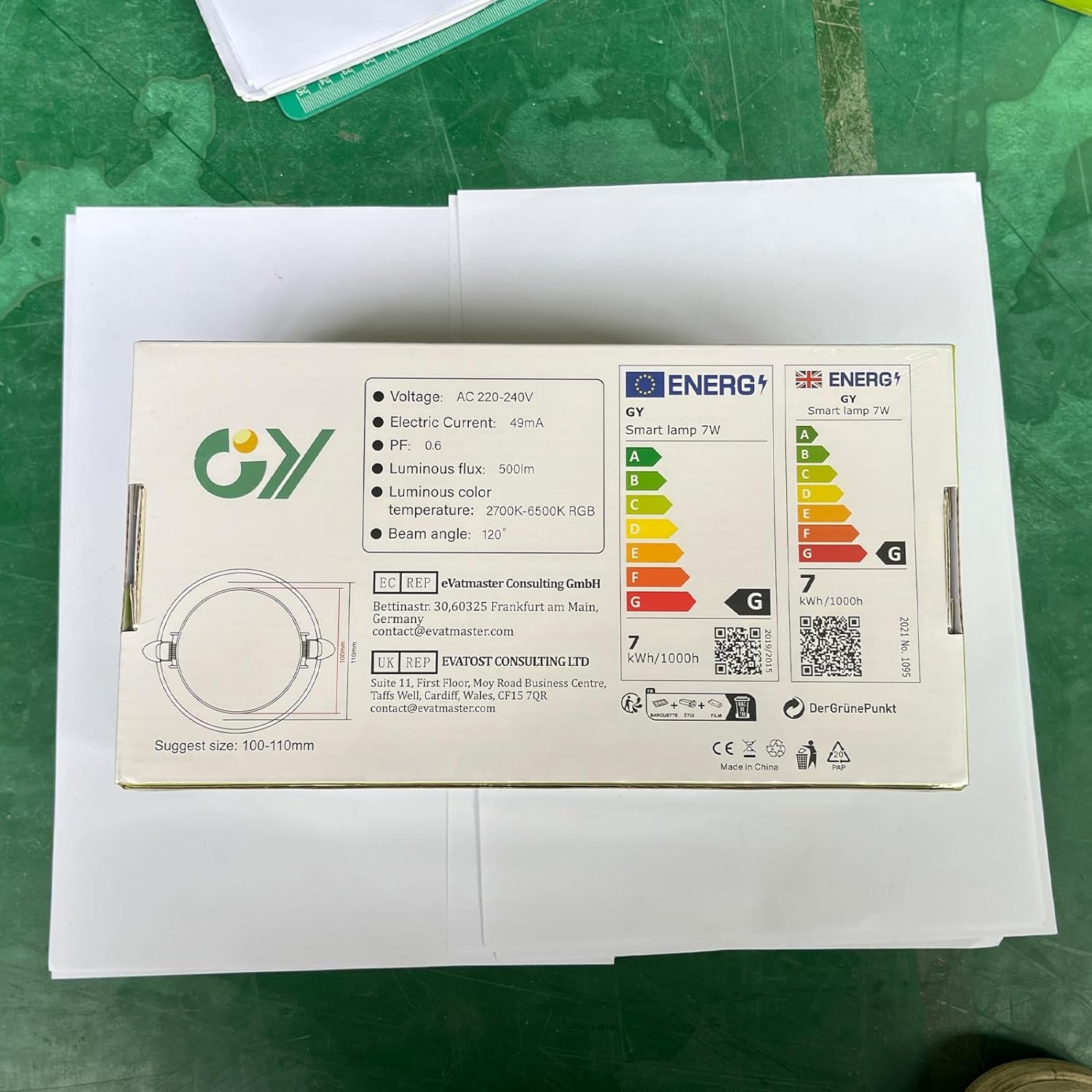 Faretti Alexa Led Da Incasso,7W 500LM Compatibili Con Alexa E Google Home, Multicolore RGBCW LED Dimmerabile, Luci Ultrasottili Faretti Smart Led Da Incasso per Cartongesso, 2 Pezzi