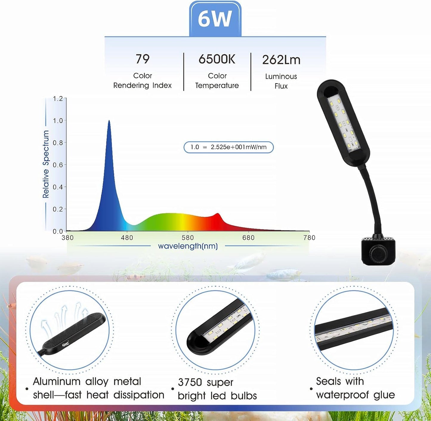 Acquario Light 6 W Clip on Fish Tamk