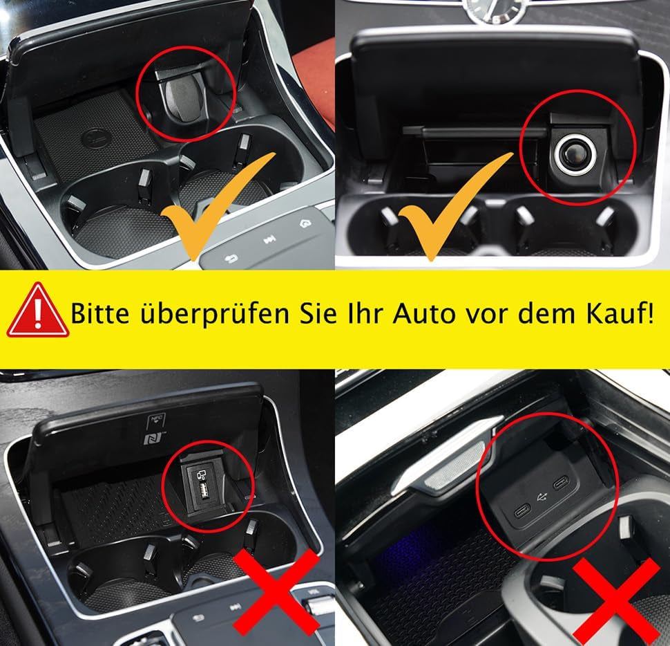 Caricabatterie Wireless per Cellulare Da Auto, Adatto per Mercedes-Benz W177 W247 W205 W212 W213 T-Model S205 S212 S213 Coupe C205 C207 C238 Cabrio A207 A238 (W205 S205 C205 5(BJ 20) 15-21) Modello A