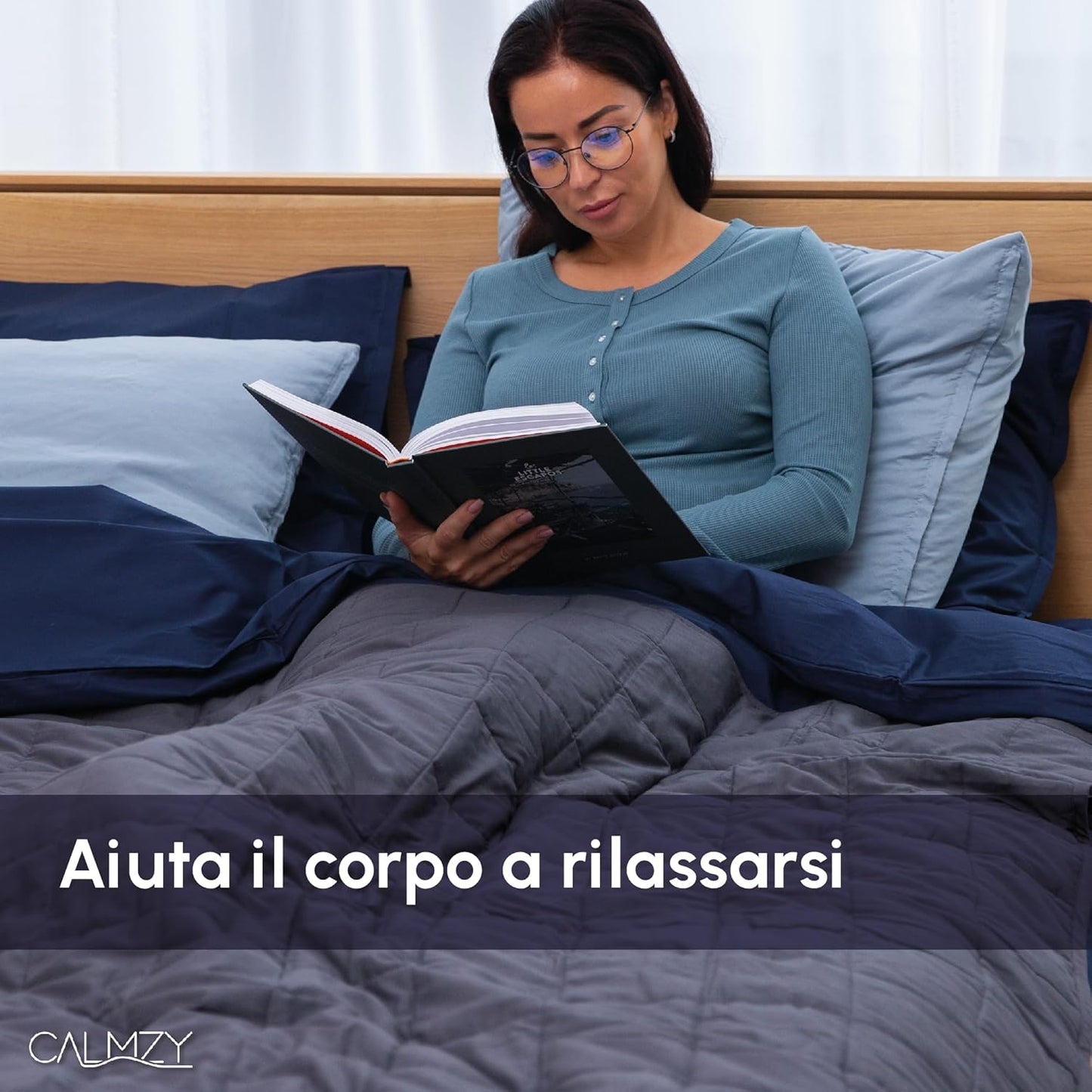 Coperta Pesante 150X200 - Piumino Pesante - Coperta Di Relax Con Perline Di Vetro - Coperta Pesante per Adulti - Coperta Terapeutica in Cotone Al 100% Di Alta Qualità - Coperta Pesante 8 Kg