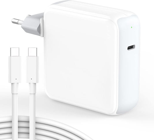 Caricatore Mac Book Pro, 96W Alimentatore USB C per Macbook Pro 16/15 / 14/13 Pollici, Macbook Air 2020/2019 / 2018, Ipad Pro 12,9/11 Pollici, Caricabatterie Rapido, Cavo USB C a C 2M