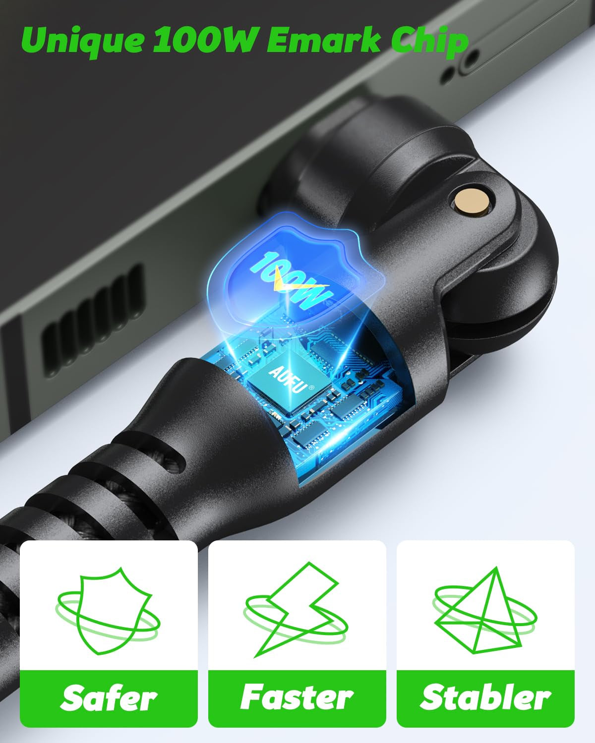 Cavo Di Ricarica Magnetico 100W [1.8M/1.8M], 9 Pin Caricabatterie Magnetico Di Ricarica Rapida PD3.0 QC 4.0/4.0+ USB C Cavo Magnetico 20V/5A Cavo Dati Magnetico Compatibile Con Smartphone Tablet