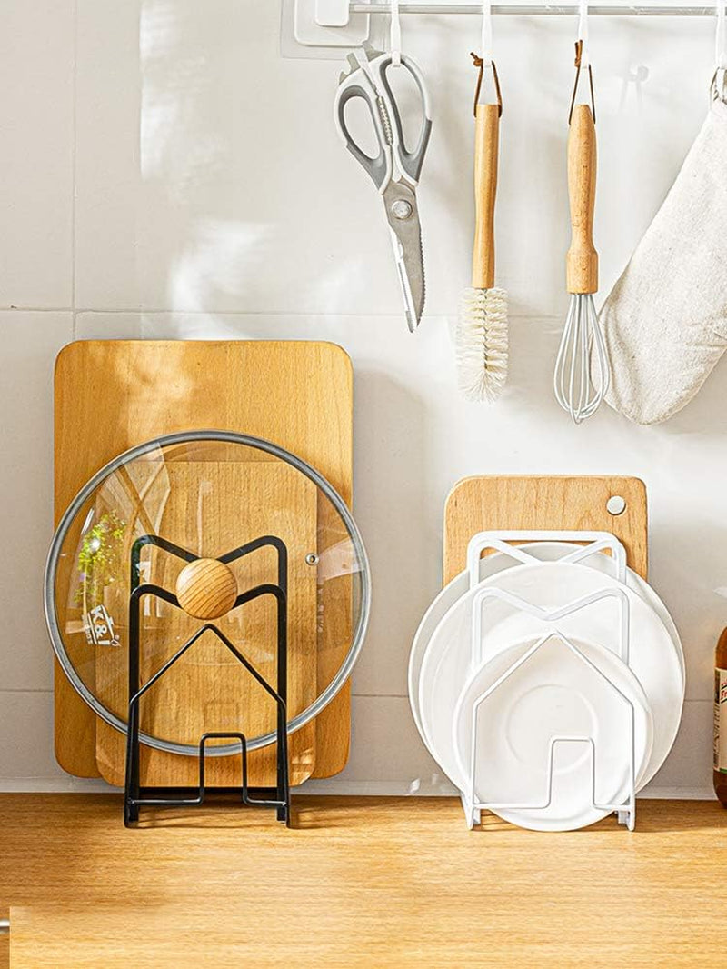 Supporto per Tagliere, Portapenne, Coperchio per Pentole Da Cucina, Supporto Autoportante, Organizer Da Banco, per Coperchi Padelle, Tagliere, 12,5 X 14,5 X 21,5 Cm, Nero