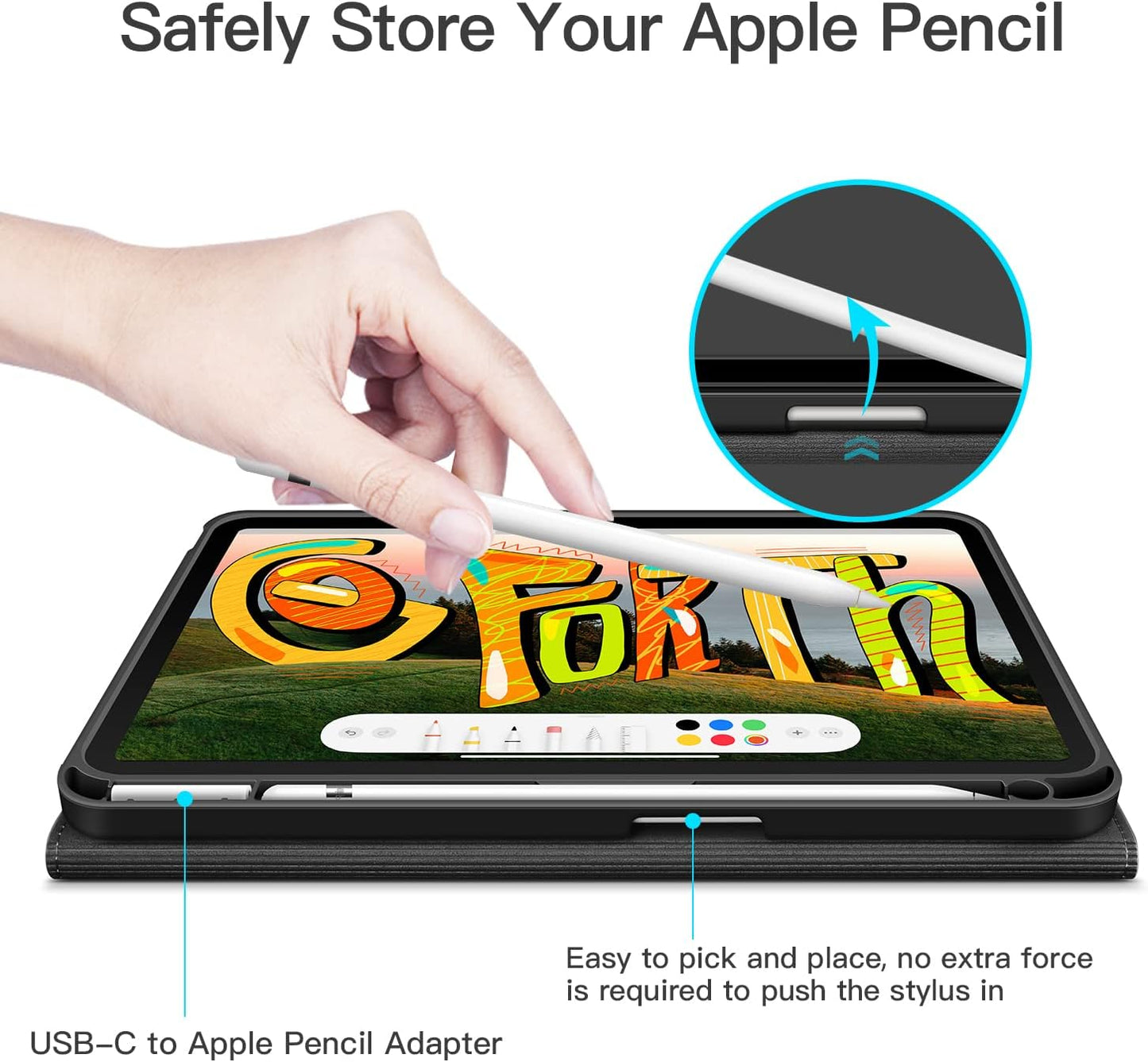 Custodia per Ipad 10A Generazione 10.9 Pollici, Ipad 10,9 Pollici in Pelle PU Con Tasca Interna/Portapenne Apple E Funzione Auto Sonno/Sveglia (Marrone)