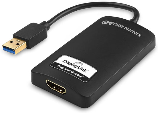 Adattatore USB 3.0 a HDMI Super Veloce (Adattatore USB a HDMI) per Windows Fino a 1440P Colore Nero
