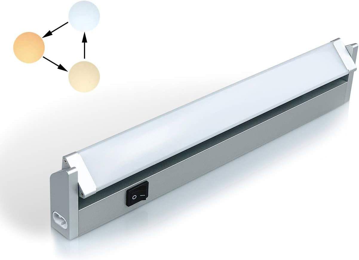 Faretto Luce Elettrica LED Sottopensile Da 7W 350LM 3 Temperatura Di Colore Regolabili Con Interruttore Montaggio a Parete Lampada Girevole per Illuminazione Interna