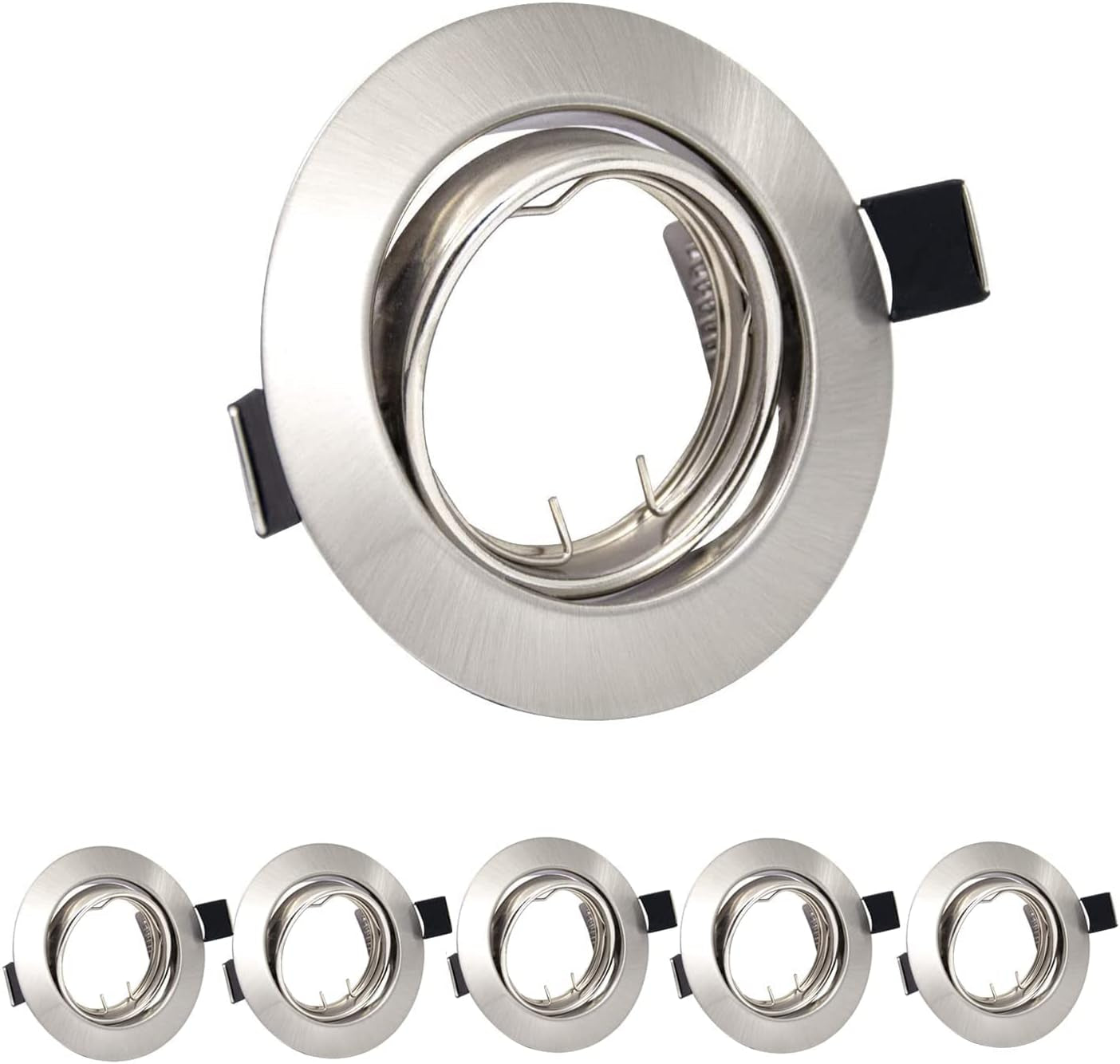 6 X Porta Faretto Da Incasso Rotante Incl. Portalampada GU10