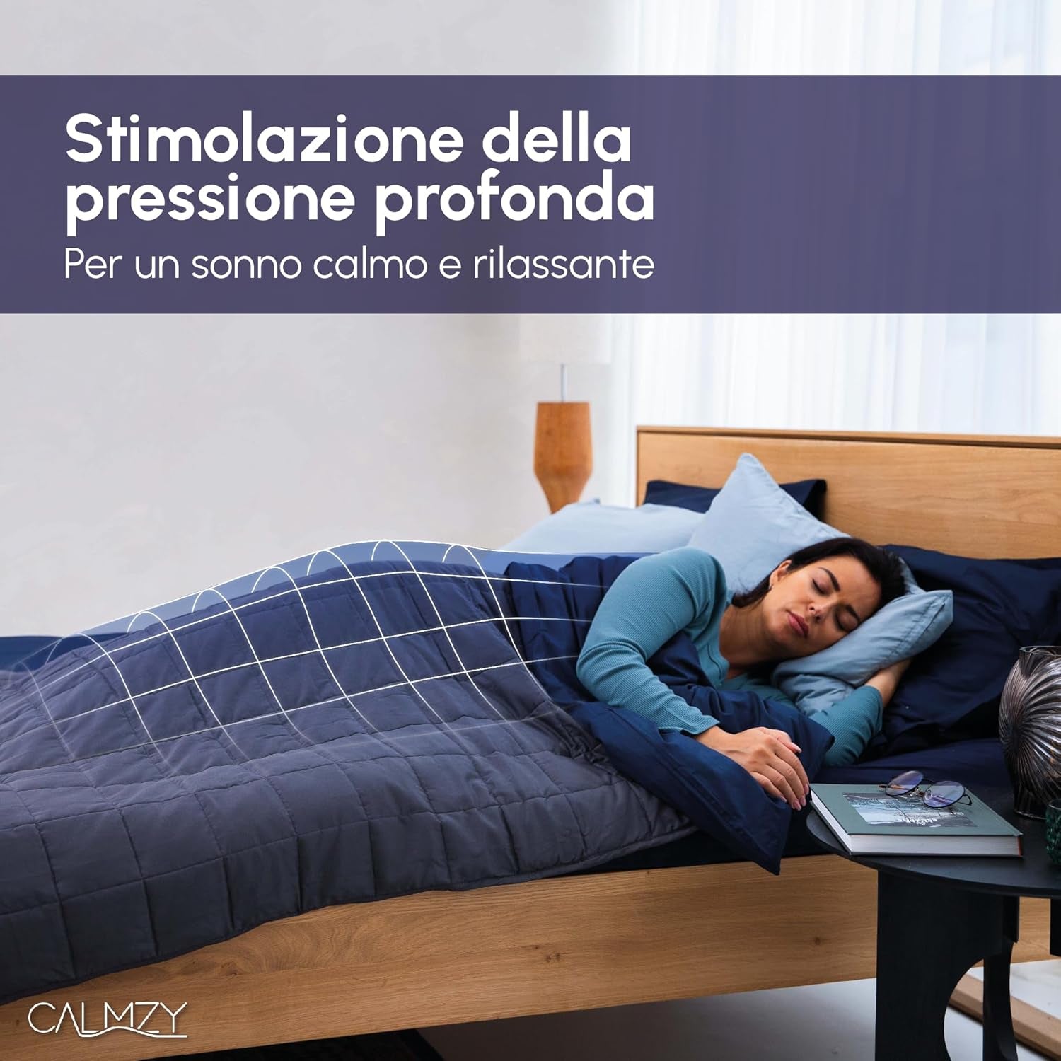 Coperta Pesante 150X200 - Piumino Pesante - Coperta Di Relax Con Perline Di Vetro - Coperta Pesante per Adulti - Coperta Terapeutica in Cotone Al 100% Di Alta Qualità - Coperta Pesante 8 Kg