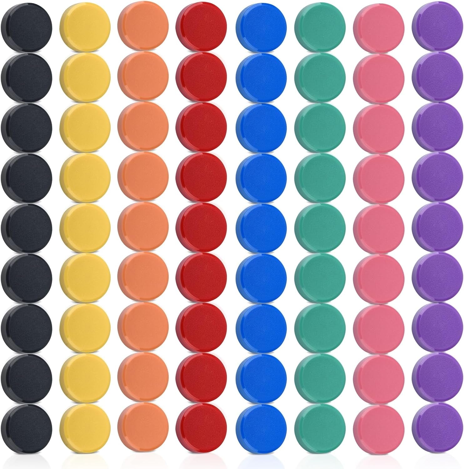 80 Magneti Forti, Magneti per Lavagnetta Magnetica, Frigorifero, Piccoli Magneti Colorati, per Lavagna Bianca, Bacheca, Aula, Ufficio, Foto (8 Colori)