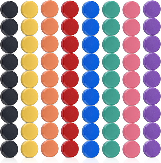 80 Magneti Forti, Magneti per Lavagnetta Magnetica, Frigorifero, Piccoli Magneti Colorati, per Lavagna Bianca, Bacheca, Aula, Ufficio, Foto (8 Colori)