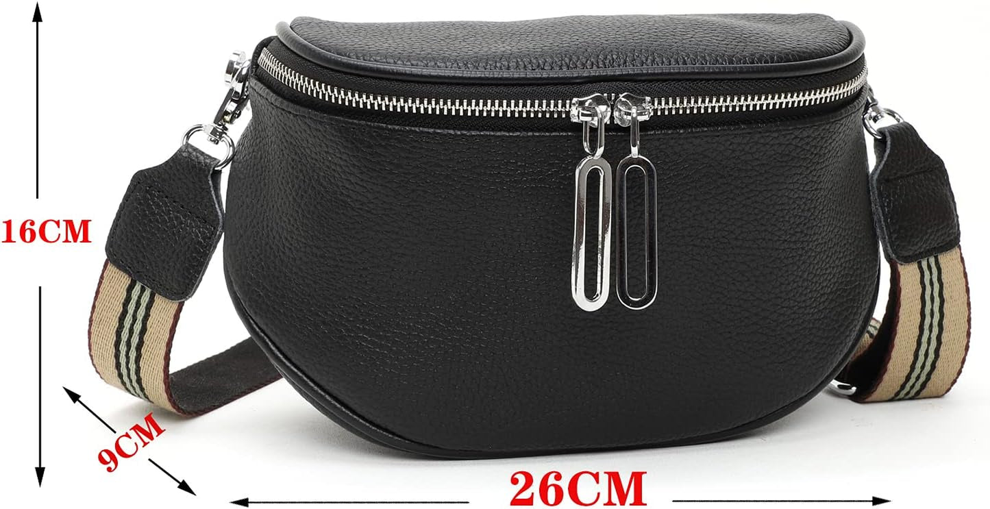 Marsupio Donna Elegante Pelle Borsa Tracolla Donna Piccola Borsetta Grigio Scuro Con Slot per Carte Di Credito