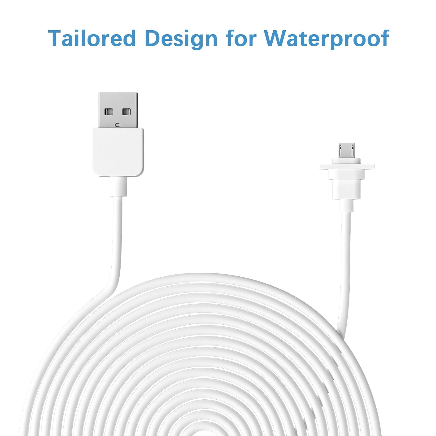 Eufy 2C/2C Pro - Cavo Di Ricarica per Fotocamera Eufy 2C/2C Pro Quick Charge 3.0 Con Cavo Da 9 M, Resistente Alle Intemperie, 2 Pezzi, Colore: Bianco