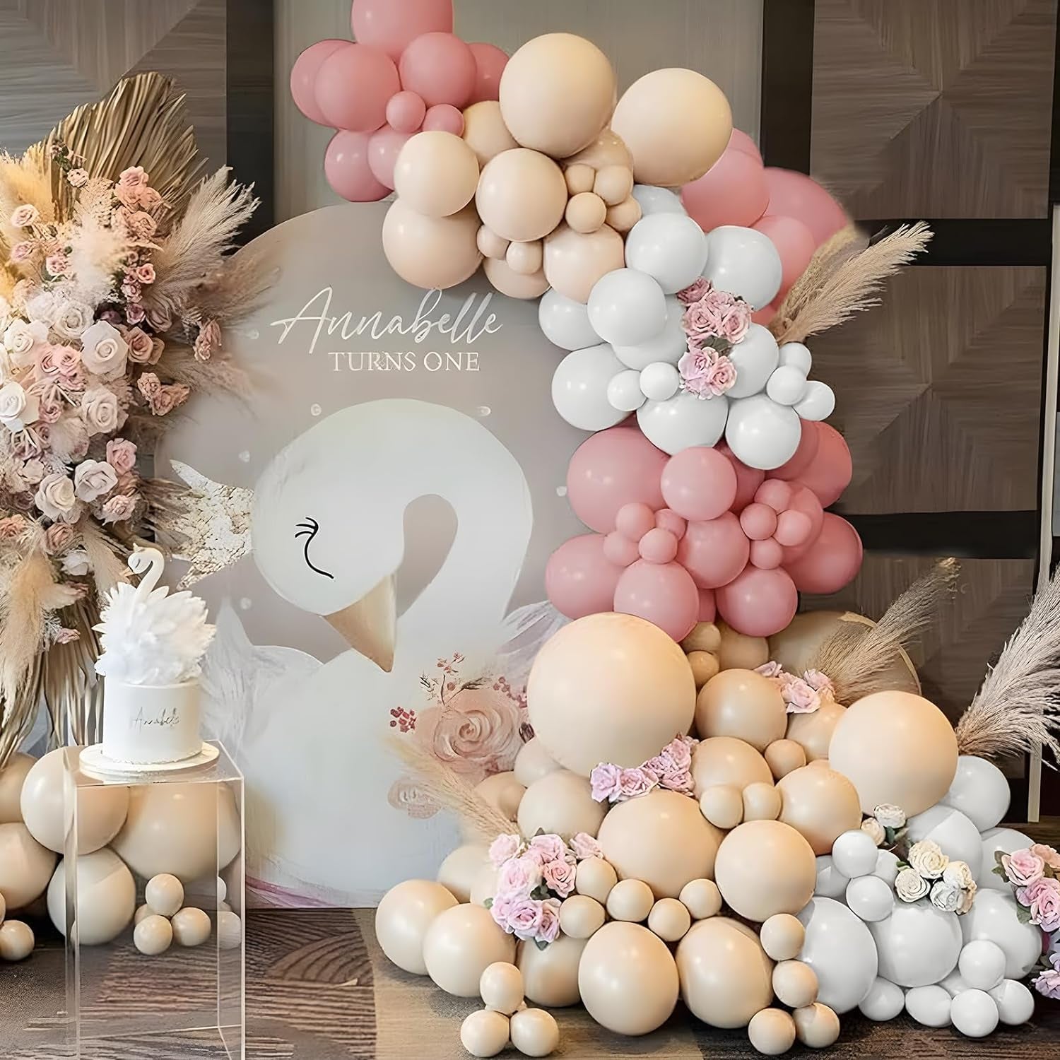 Kit Arco Di Palloncini Oro Rosa - 111Pcs Palloncini Di Compleanno in Oro Rosa E Bianco per Compleanni, Matrimoni, Anniversari, Gender Reveal, Feste Di Baby Shower