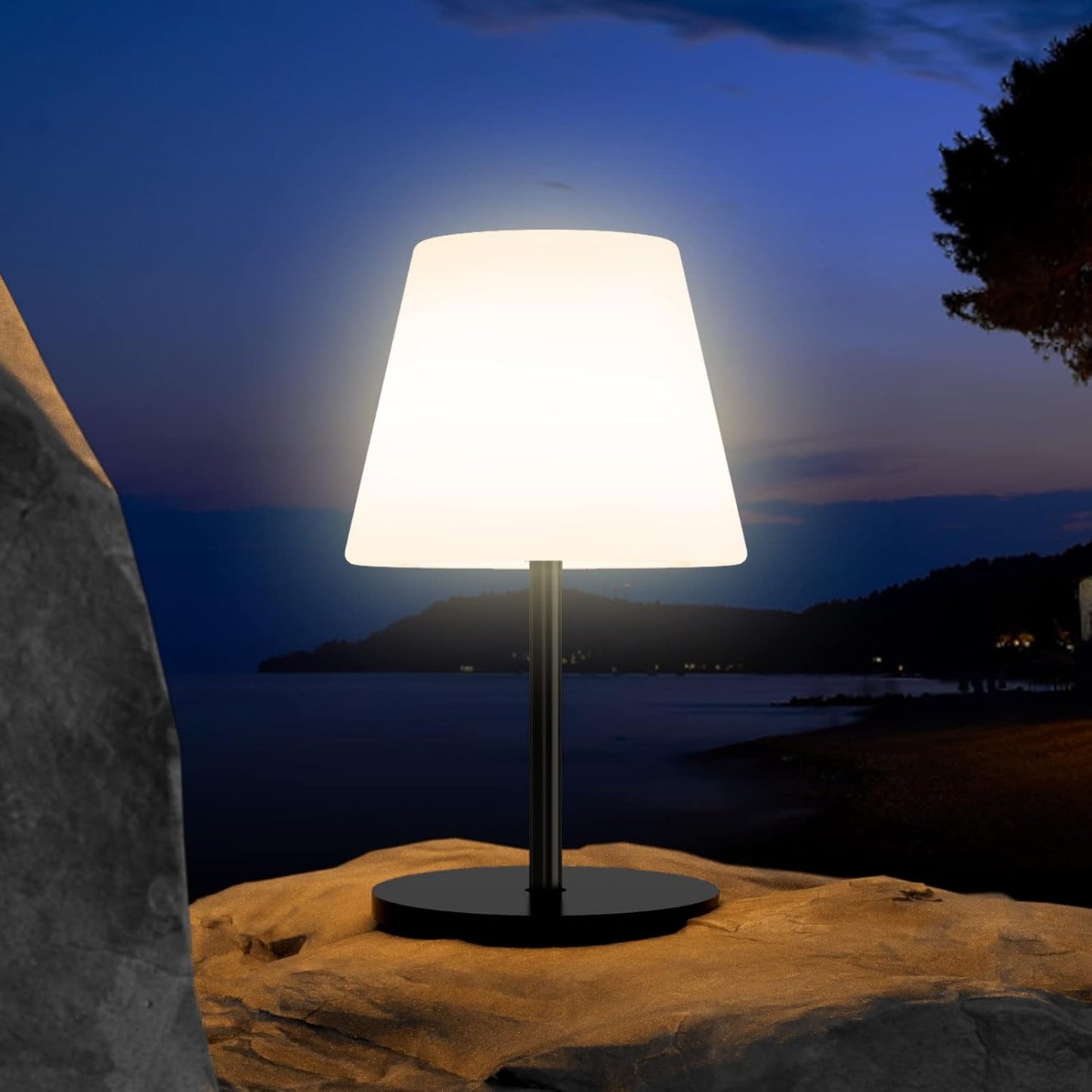 Lampada Da Tavolo a LED per Esterni, a Batteria, Senza Fili, Dimmerabile, Luce Bianca Calda E RGB, Luce Da Tavolo Portatile, Impermeabile, per Esterni, Giardino, Balcone,Campeggio.