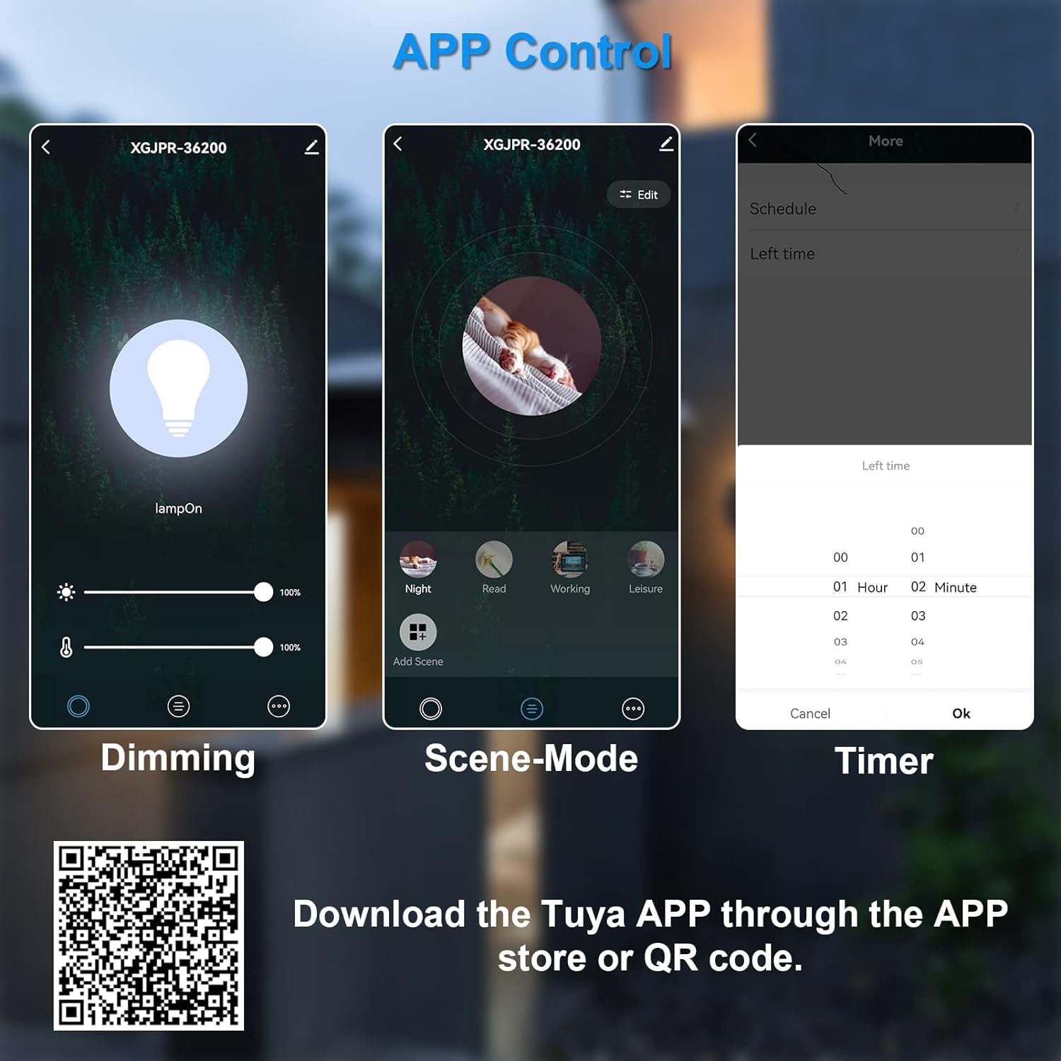Applique LED Dimmerabile Esterno Interno 24W Controllo APP, Timer, IP65 Luci Da Parete, Lampade Da Parete Regolabile Moderno in Alluminio per Ingresso Balconi Giardini, Bianco, 3000K-6000K