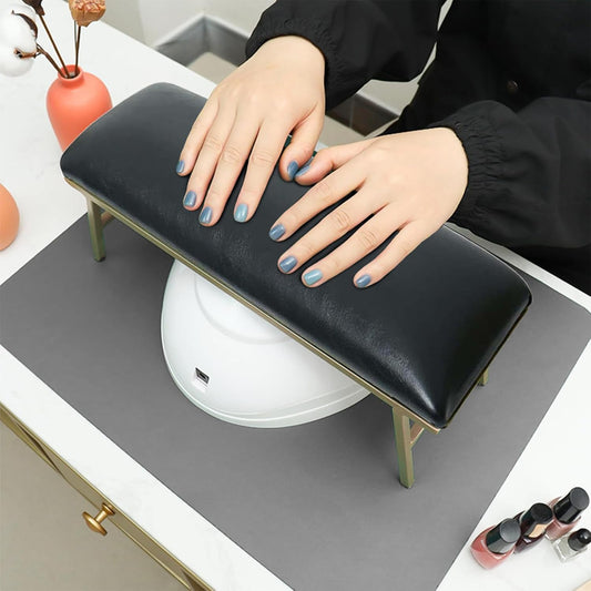 Cuscino per Unghie, Antiscivolo, in Pelle PU, per Unghie, per Saloni Di Bellezza E Manicure, Colore Nero