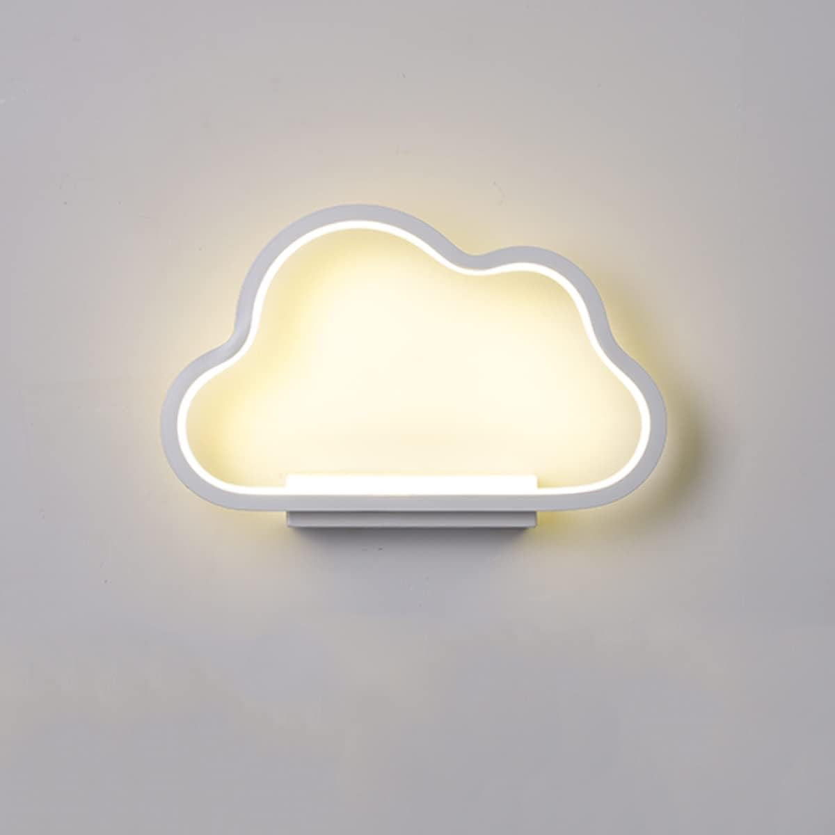 20W Applique Da Parete Interno,Semplice Lampada Da Parete LED a Forma Di Nuvola,Dimmerabile Tricolore Bianco Caldo-Bianco Naturale-Bianco Freddo,Ra≥85,Per Cameretta Bambini, Camera(Bianco)