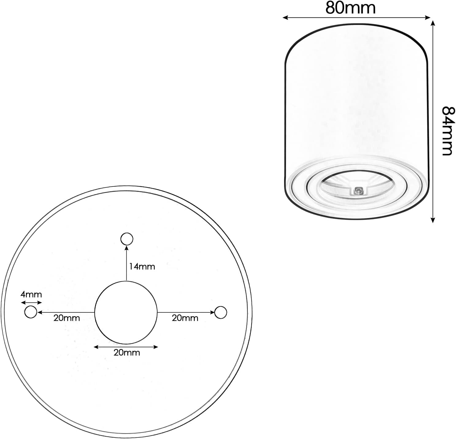 Faretto Da Soffitto Orientabile 4 Pcs,Led Faretti Da Soffitto 230V, Alluminio Lampada Da Soffitto Downlight,Rotondo Faretto Interni,Bianco Plafoniera Led Soffitto Moderna,Con Attacco GU10