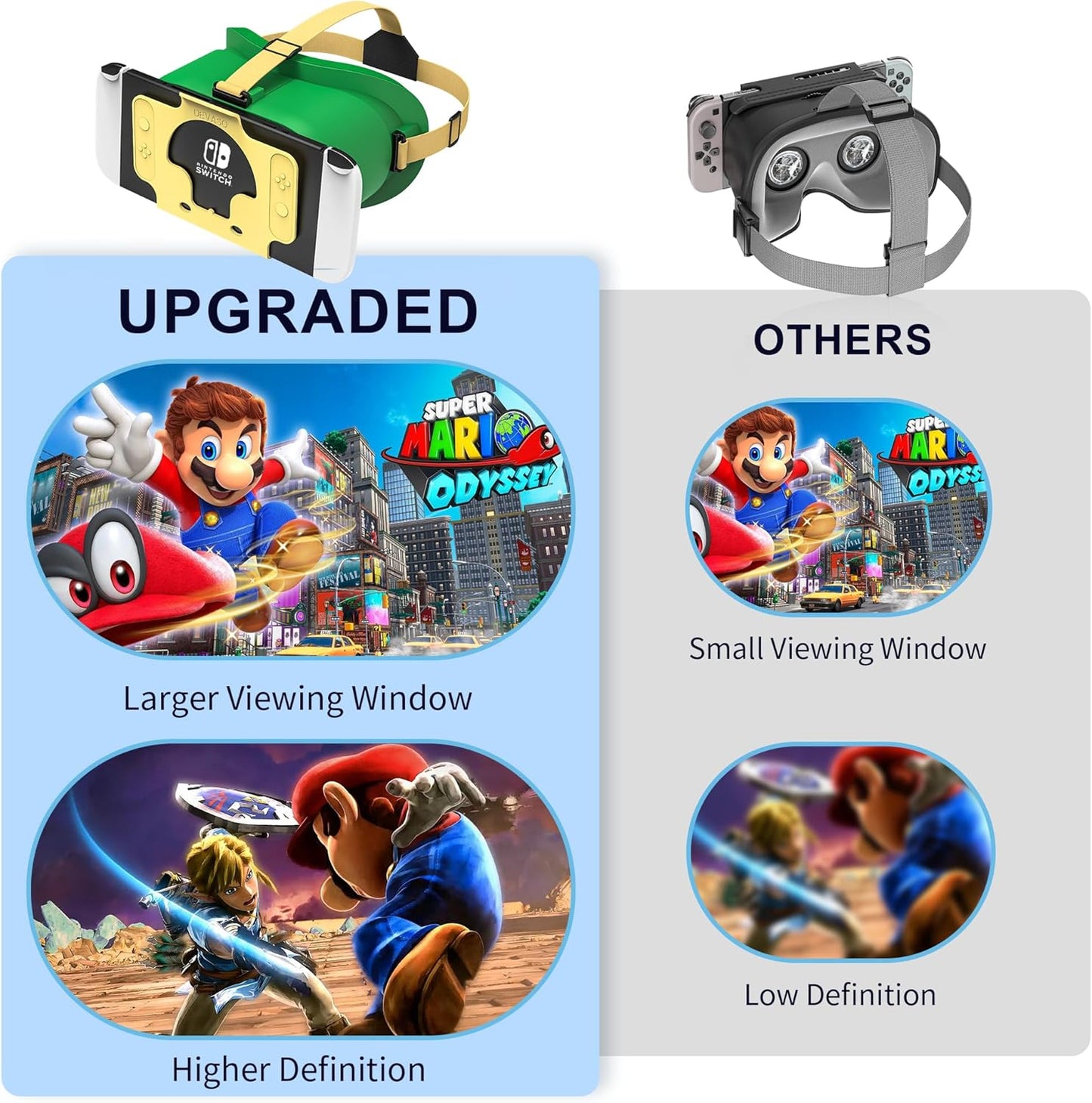 Occhiali VR per Nintendo Switch/Switch OLED Con Lenti HD Regolabili, 3D VR (Virtual Reality), Set Di Accessori, Switch VR Labo Goggles, Cose Fantastiche per Ragazzi