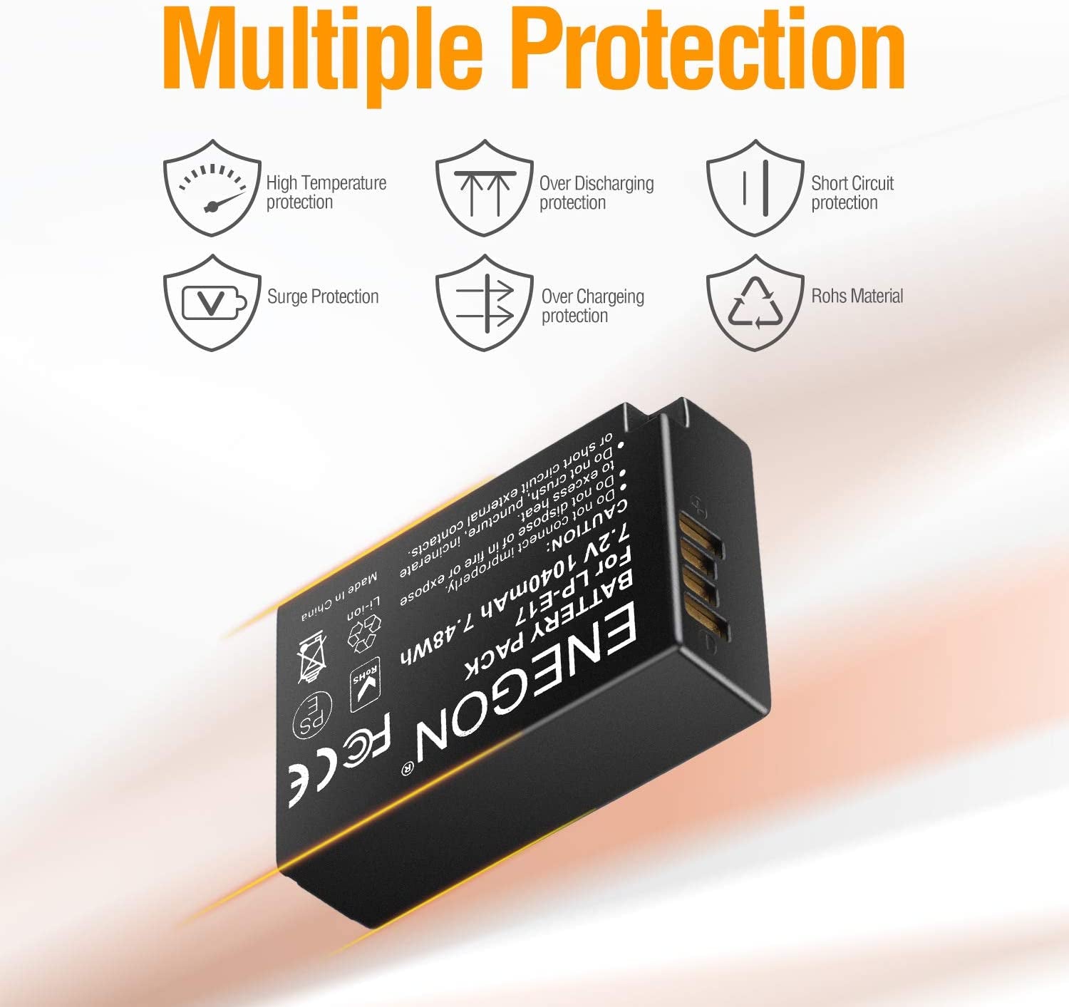Batteria Fotocamera LP-E17 Da 2 Pezzi 1040Mah Con Doppio Caricatore Micro USB per Canon Rebel SL2, T6I, T6S, T7I, EOS M3, M5, M6, EOS 200D, 250D, 77D, 750D, 760D, 800D, 8000D, Kiss X8I