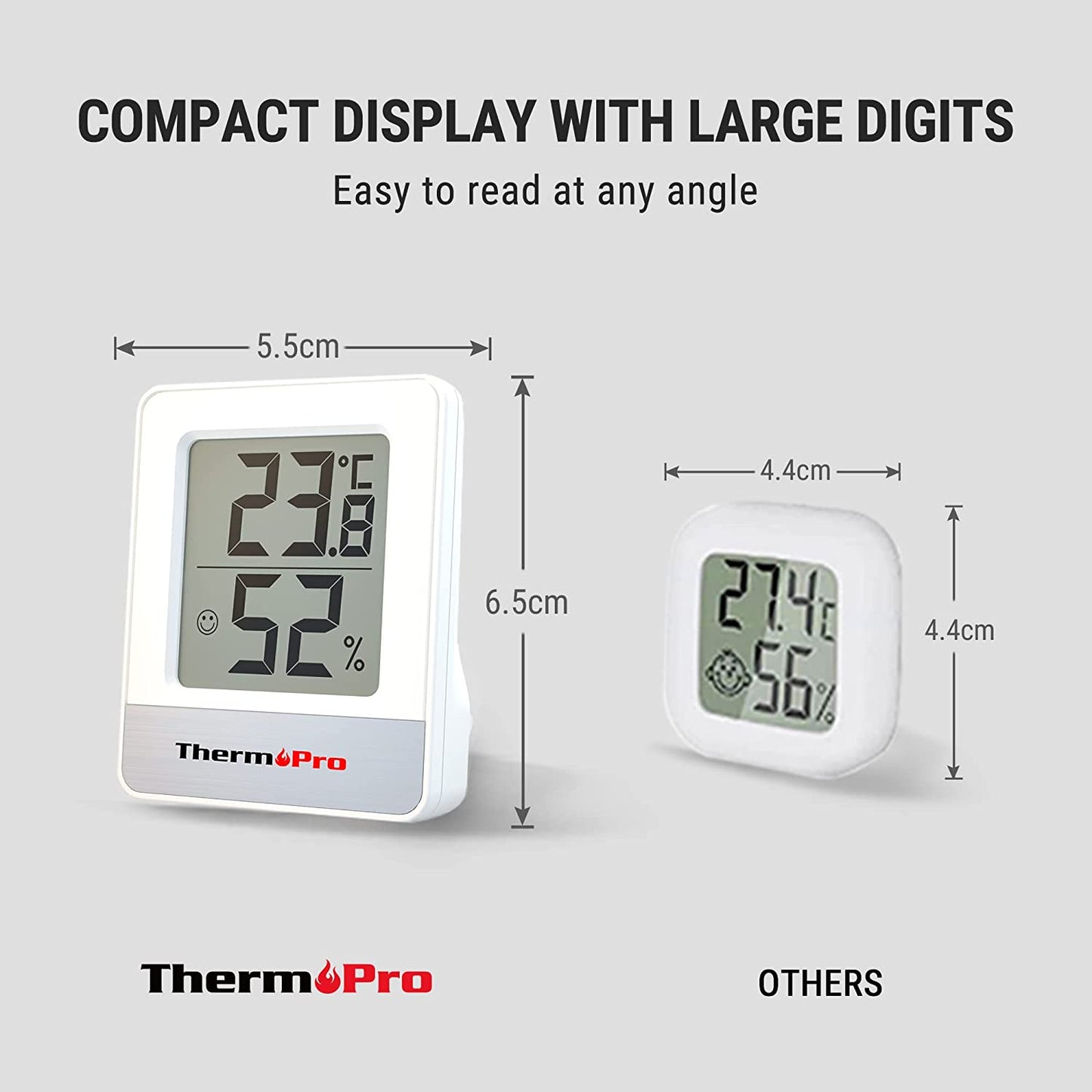 TP49-3 Piccolo Igrometro Digitale Termometro Interno Termometro Dell'Atmosfera Monitor Di Temperatura E Umidometro per Il Comfort Home Office Termometro Di Rettile, 3 Pezzi