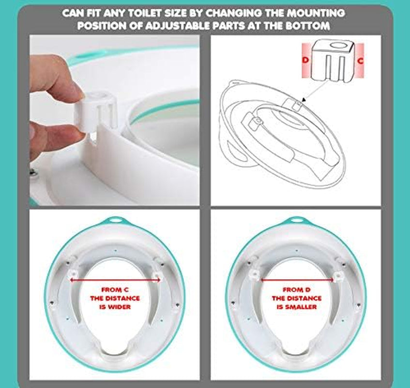 Riduttore Water Bambini | Adattatore WC Bambini Portatile | Universale | Riduttore Sedia Bambino Ergonomico | Vasino Copriwater Bambino | Sedile Toilette Bianco E Azzurro