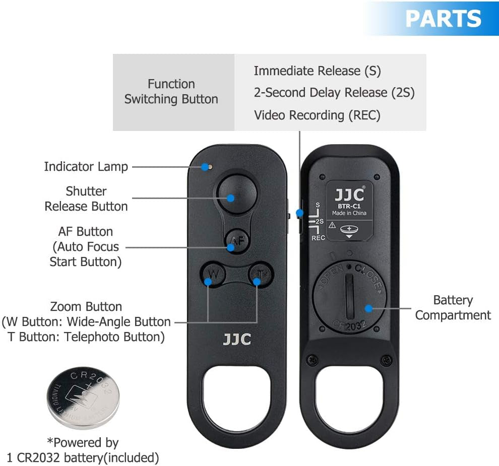 BR-E1 Telecomando Wireless Bluetooth per Canon EOS R10 R7 R3 R5 R6 R RP 90D 77D 850D 800D 200D II, 200D M50 M200, 6D Mark II, M6 Mark II, G5 X Mark II, G7 X Mark III, SX70 HS
