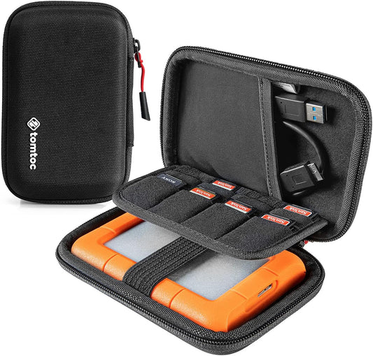 Totmoc Custodia Antiurto Da Viaggio EVA per Hard Disk Esterno Portatile Da 2,5 ", Stampante Fotografica Portatile HP Sprocket, Con 4 Slot per Schede SD (WD My Passport, Seagate Backup Plus)