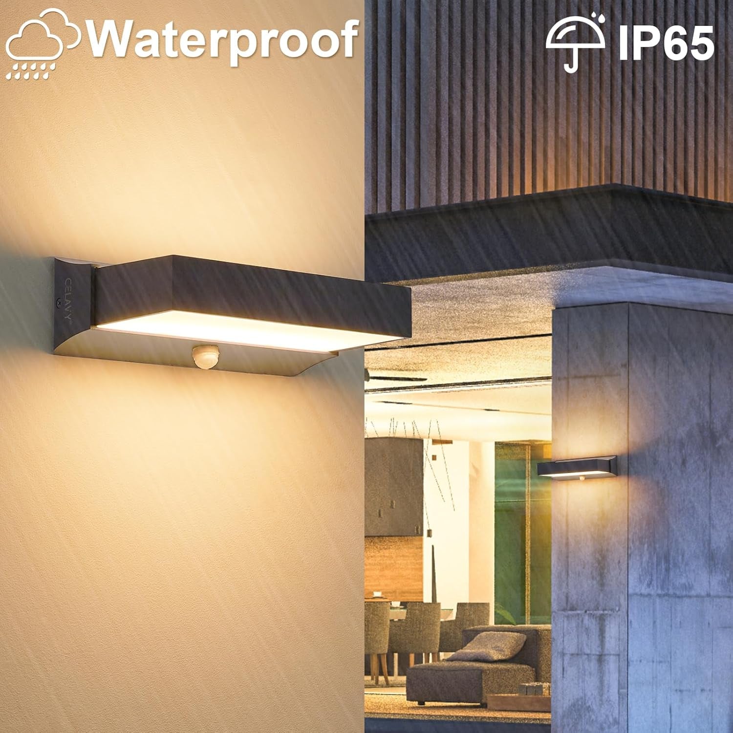 Applique Da Parete Da Esterno Con Sensore Di Movimento, Moderna 11 W Lampada Da Esterno a LED, IP65 Lampada Da Esterno 3000 K up down Illuminazione Da Parete Esterna in Alluminio, Antracite