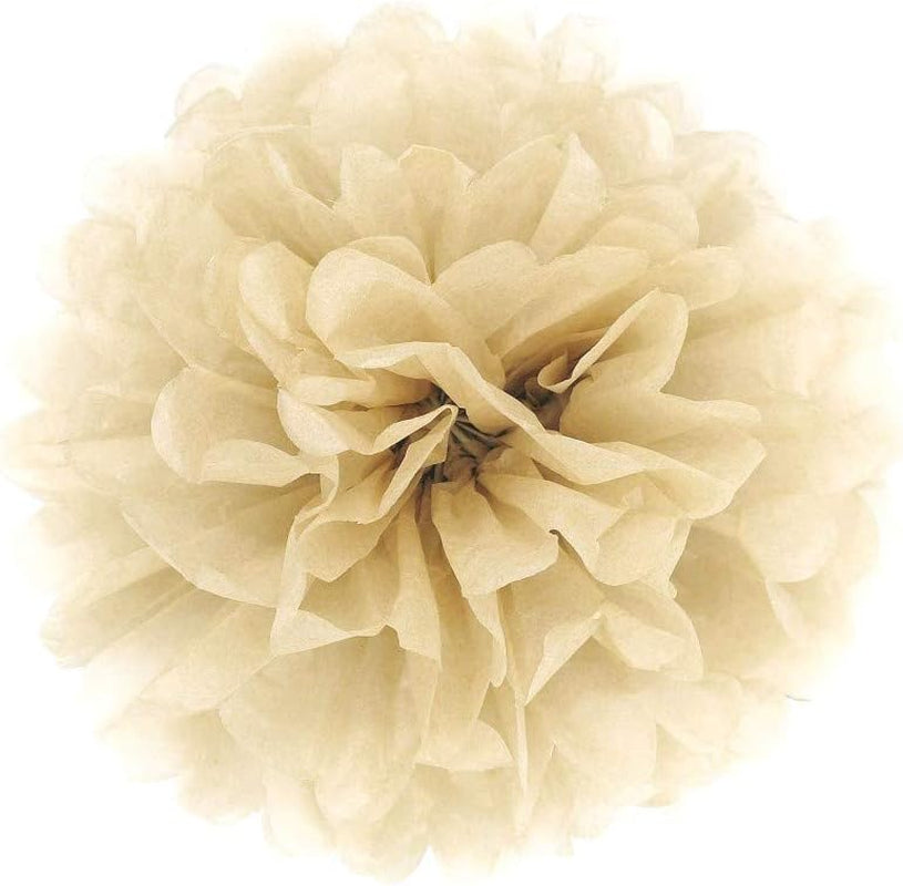 10X Cachi Arancio Chiaro Pom Pom Carta Velina 25Cm Decorazioni Festone per Matrimonio Compleanno Battesimo Bimbo Bambina Natale Laurea Nascita Comunione Camera Da Letto per Ragazza Addobbi Pon Pon