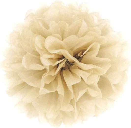 10X Cachi Arancio Chiaro Pom Pom Carta Velina 25Cm Decorazioni Festone per Matrimonio Compleanno Battesimo Bimbo Bambina Natale Laurea Nascita Comunione Camera Da Letto per Ragazza Addobbi Pon Pon