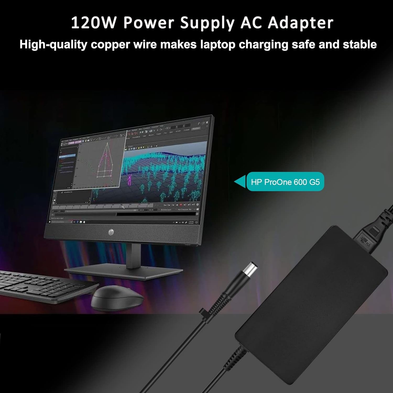Alimentatore Caricatore120W per HP Thunderbolt Dock 120W G2 2UK37AA 2UK37AA#ABA G2 HSN-IX01 HP Prodesk 600 G4 G5 G3 G2 G1 Proone 600 G5 21.5-In Desktops Pcs