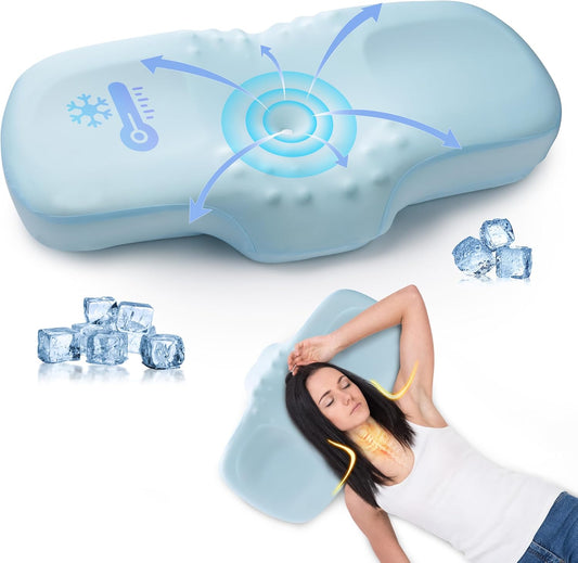 Cuscino Cervicale in Memory Foam, Cuscino per Dormire Sui Lati, Schiena E Pancia