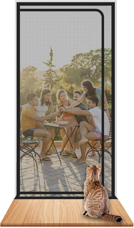 Griglia per Porta Del Balcone, 80 Cm X 200 Cm, Ispessita, Protezione per Gatti, per Soggiorno, Camera Da Letto, Cucina, Terrazza, Cane E Gatto, Con Chiusura Lampo