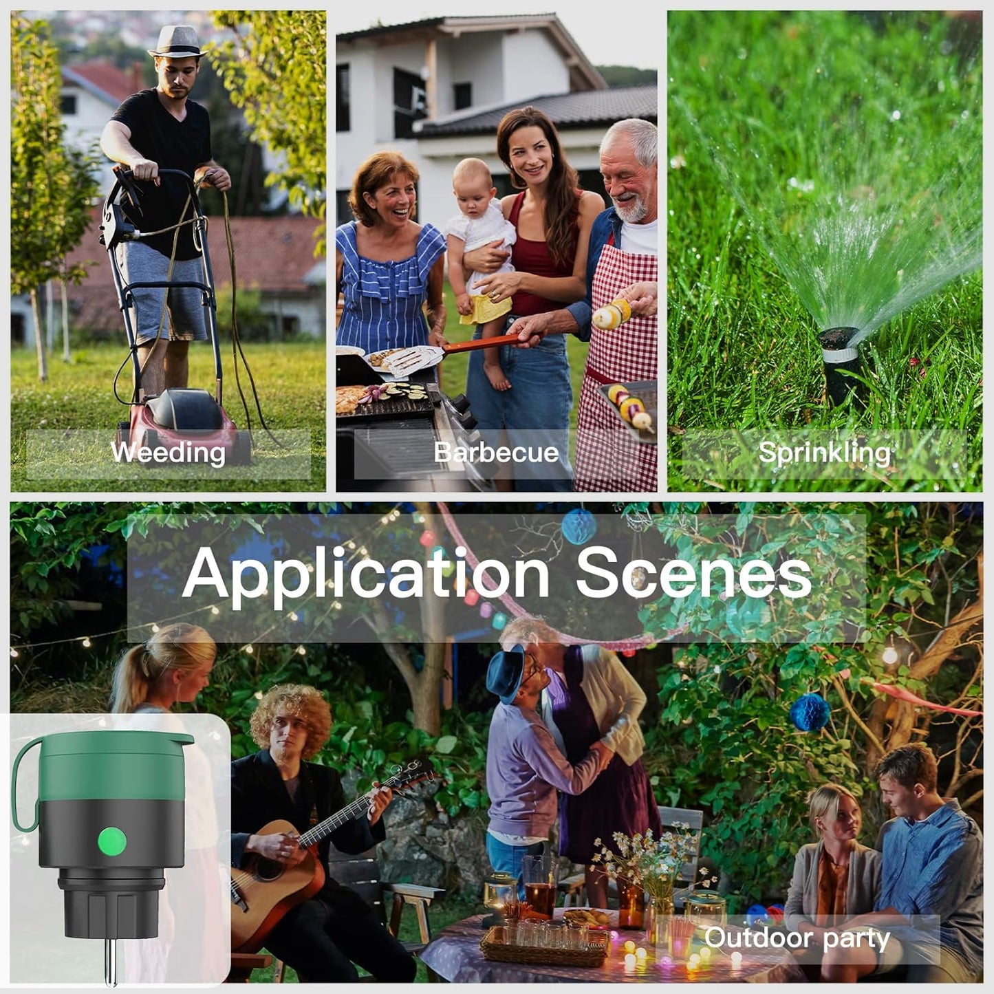 Presa Corrente Da Esterno, Presa Di Corrente Wifi Intelligente Controllo Vocale E Orologio Con Timer, Adatta per Giardino, Terrazza, Balcone, Funziona Alexa/Google Home, IP44 Waterproof，1 Confezione