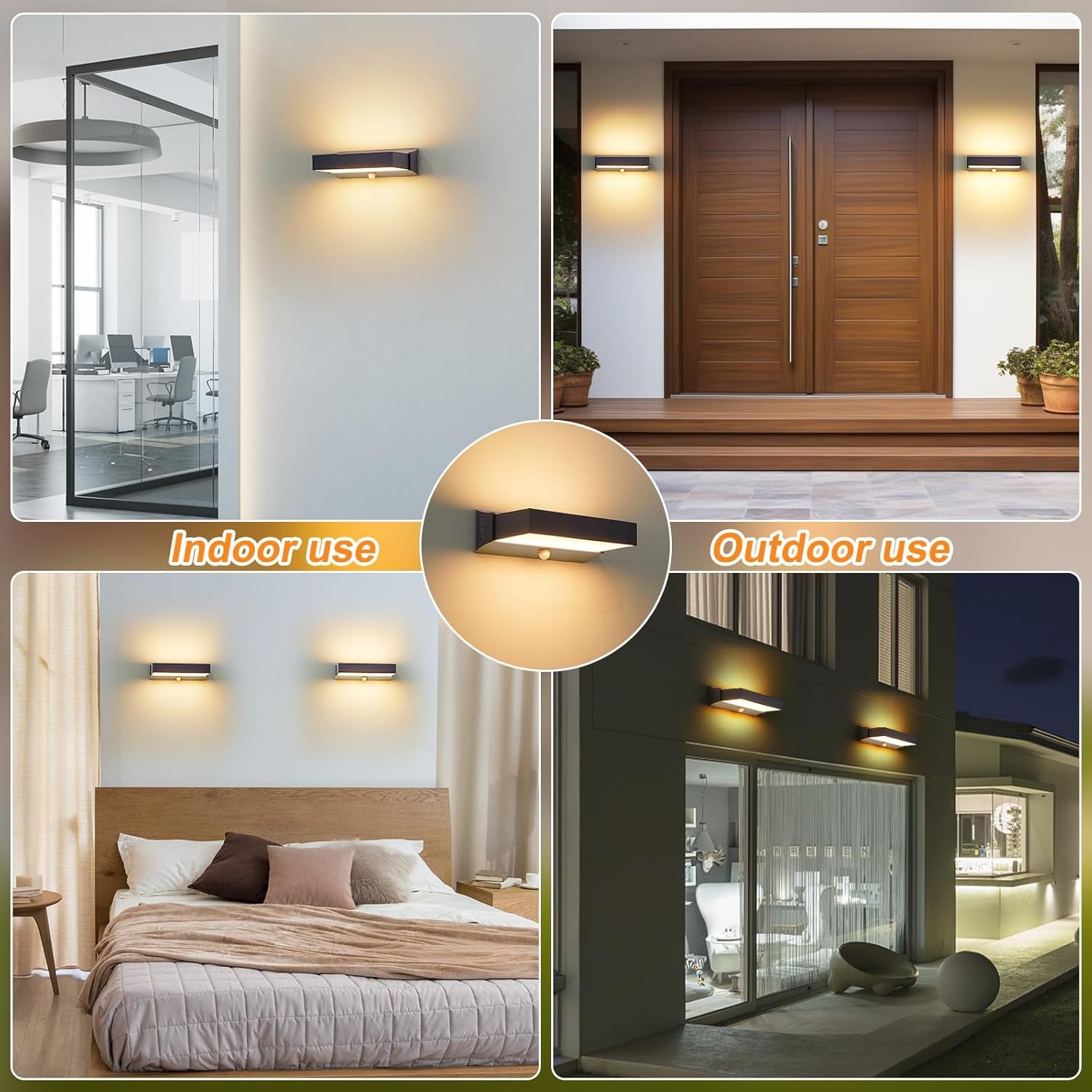 Applique Da Parete Da Esterno Con Sensore Di Movimento, Moderna 11 W Lampada Da Esterno a LED, IP65 Lampada Da Esterno 3000 K up down Illuminazione Da Parete Esterna in Alluminio, Antracite
