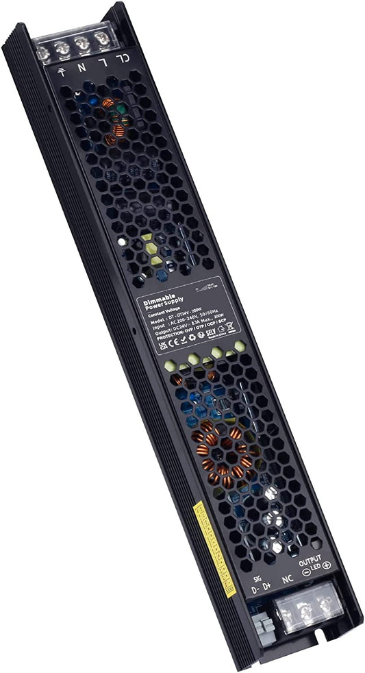 Alimentatore LED 24V Dimmerabile 200W Trasformatore 220 24V 8.3A, Tensione Costante AC a DC Driver, TRIAC & 0/1-10V, Bassa Tensione Switching Adattatore PSU per Strisce LED E Lampadine LED