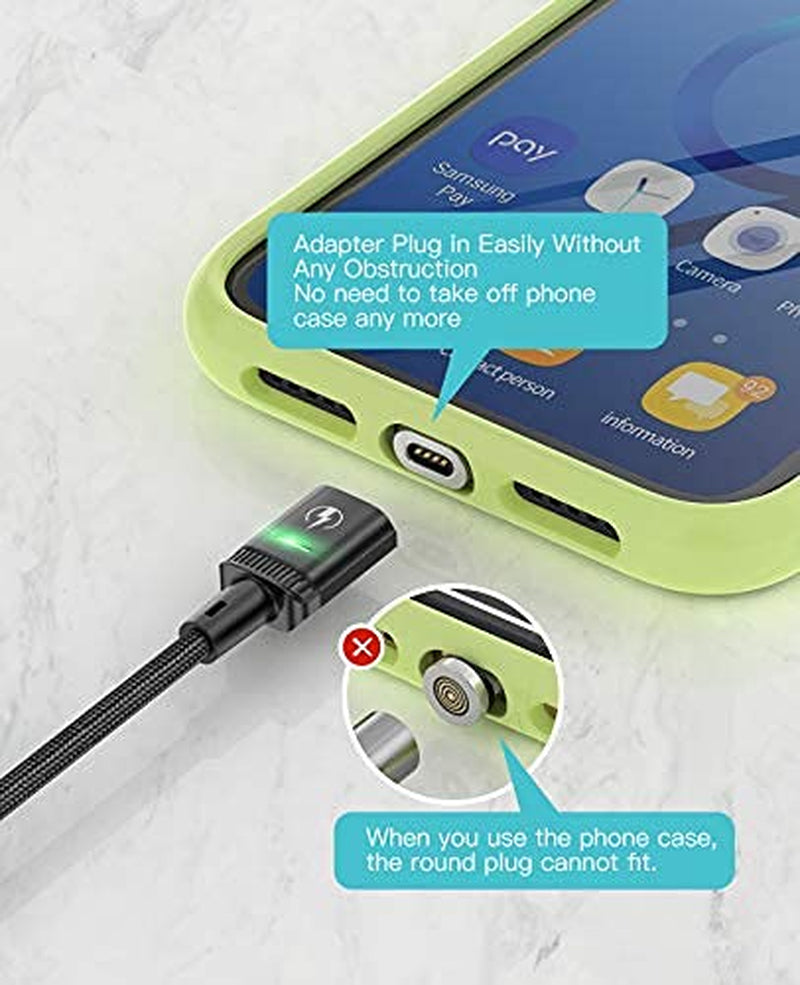 Cavo Magnetico USB C per Ricarica Rapida, 2 Pezzi Da 1 M, 3 a Con Adattatore Di Tipo C, Supporto QC 3.0, Ricarica Rapida,1M Ricarica Dati E Ricarica Rapida, Nero