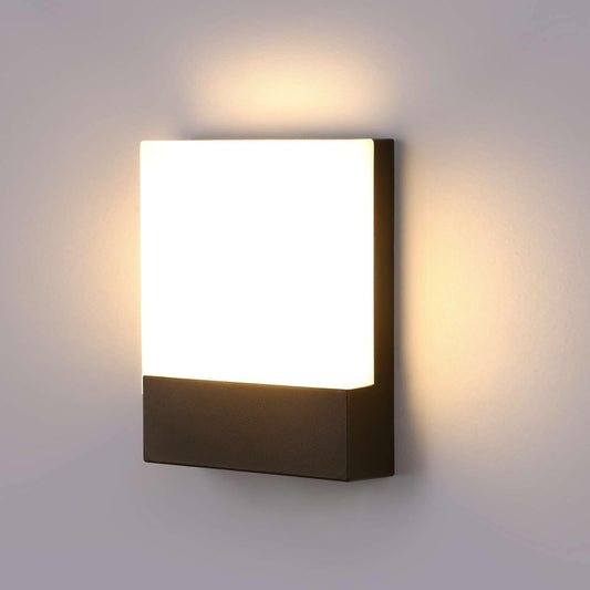 Applique Da Parete Esterno 18W Lampada Da Parete Led Esterna Impermeabile IP65 Luce a Muro in Alluminio Esterni Luci Da Parete per Balcone Giardino Veranda Garage Patio 3000K - Bianco Caldo