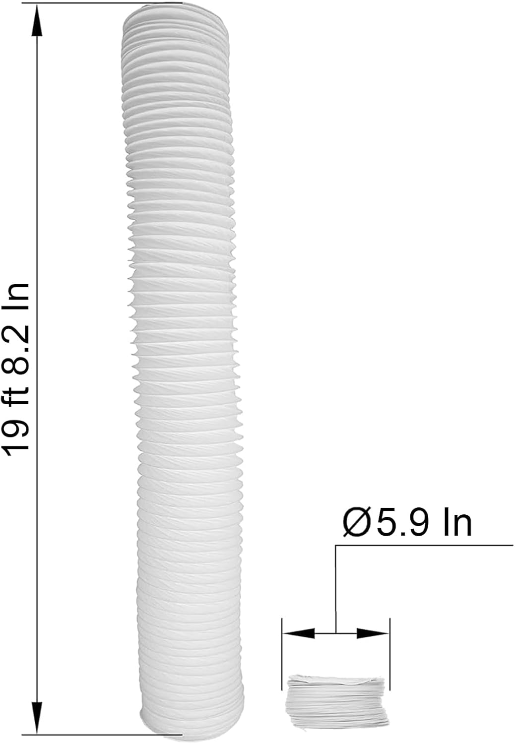 Tubo Flessibile in PVC, Diametro 150 Mm, Lunghezza 6 M, Con Filo Di Acciaio Interno. Tubi Flessibili per La Ventilazione. Canale Di Riscaldamento, Raffreddamento E Ventilazione Flessibile