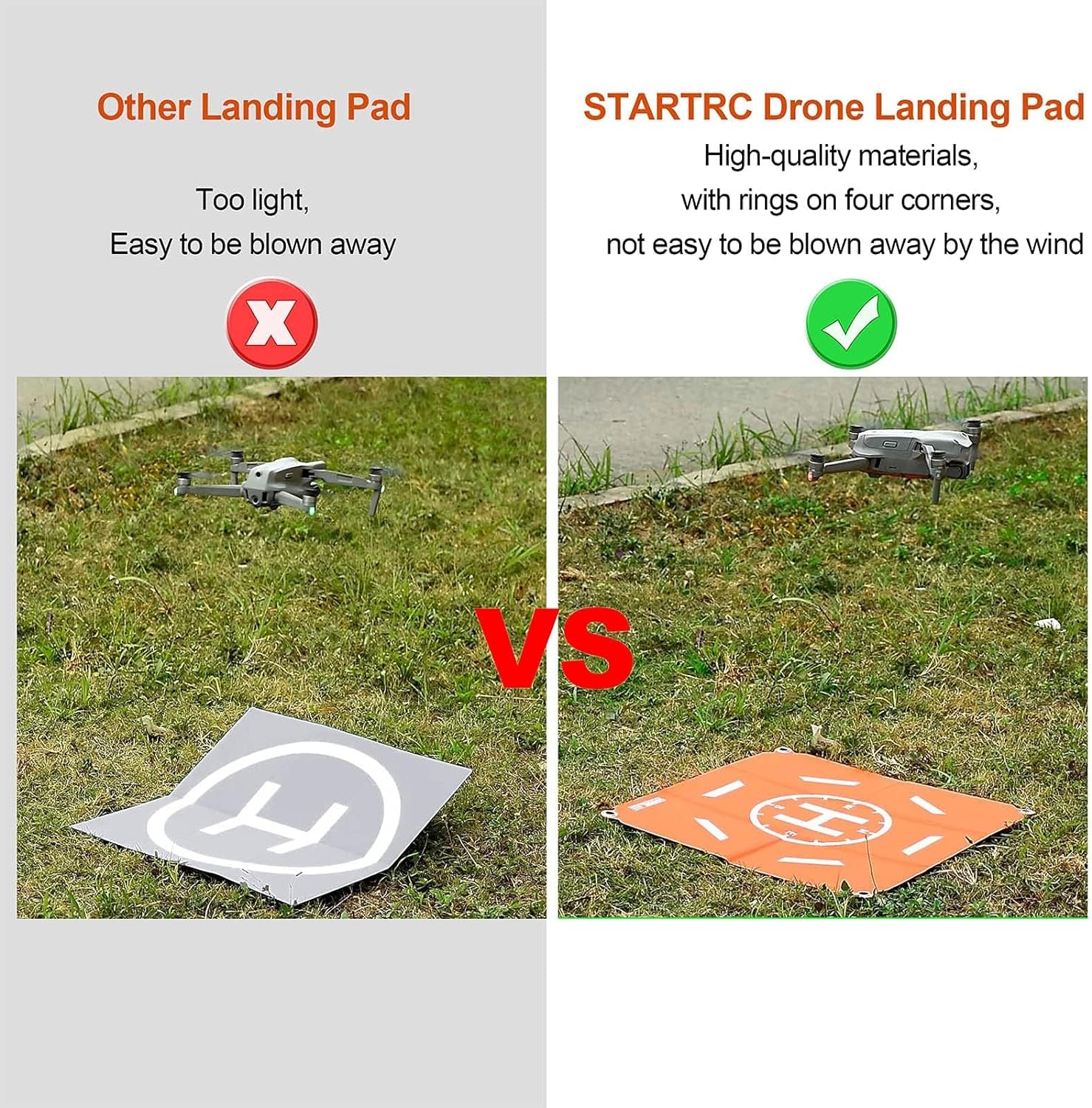 Drone Landing Pad,50Cm(19”) Portatile Universale Pieghevole Veloce Helipad Tappeto Di Atterraggio per DJI Air 2S / Mavic Mini 2 / Mavic Air 2 / Mavic 2 /FIMI X8SE /DJI FPV Drone