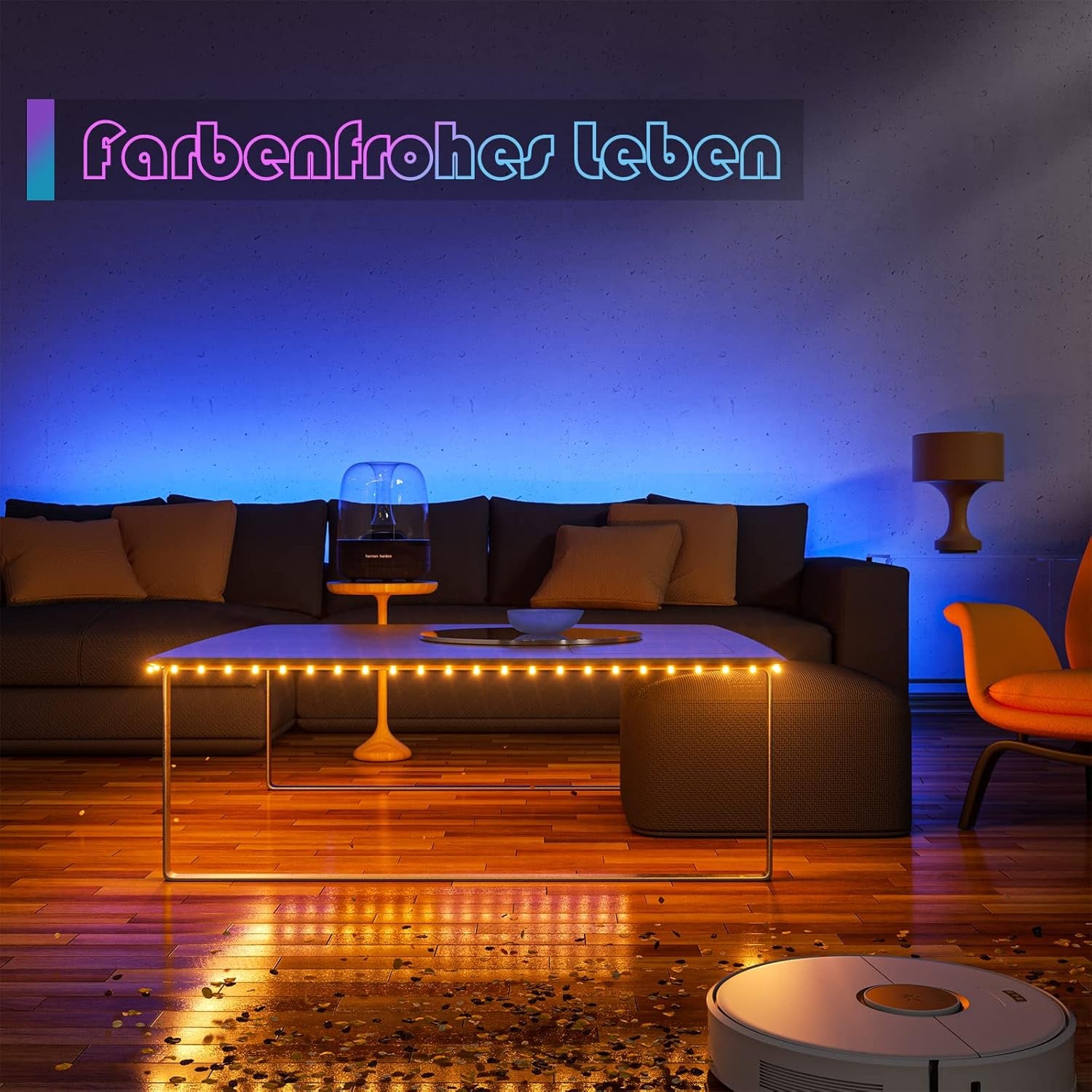 Strisce Led RGB Batteria Ricaricabile Con Telecomando, 2X2M Led Striscia Adesive Dimmerabile, 2000Mah Luci Led Illuminazione per Interni Decorazioni,Camera Da Letto,Mensole,Tv,Feste