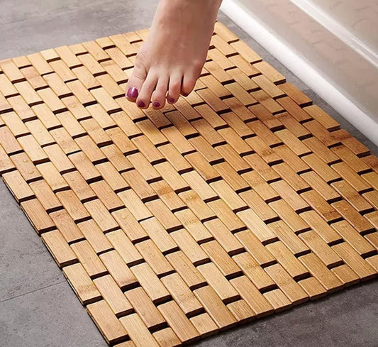 Tappeto Doccia Antiscivolo - Tappeto Bambu - Tappeto Bagno Antiscivolo - Tappeti Bagno Legno - Pavimento in Legno per Doccia - Tappeto Vasca Antiscivolo - Legno Piatto Doccia (Naturale)