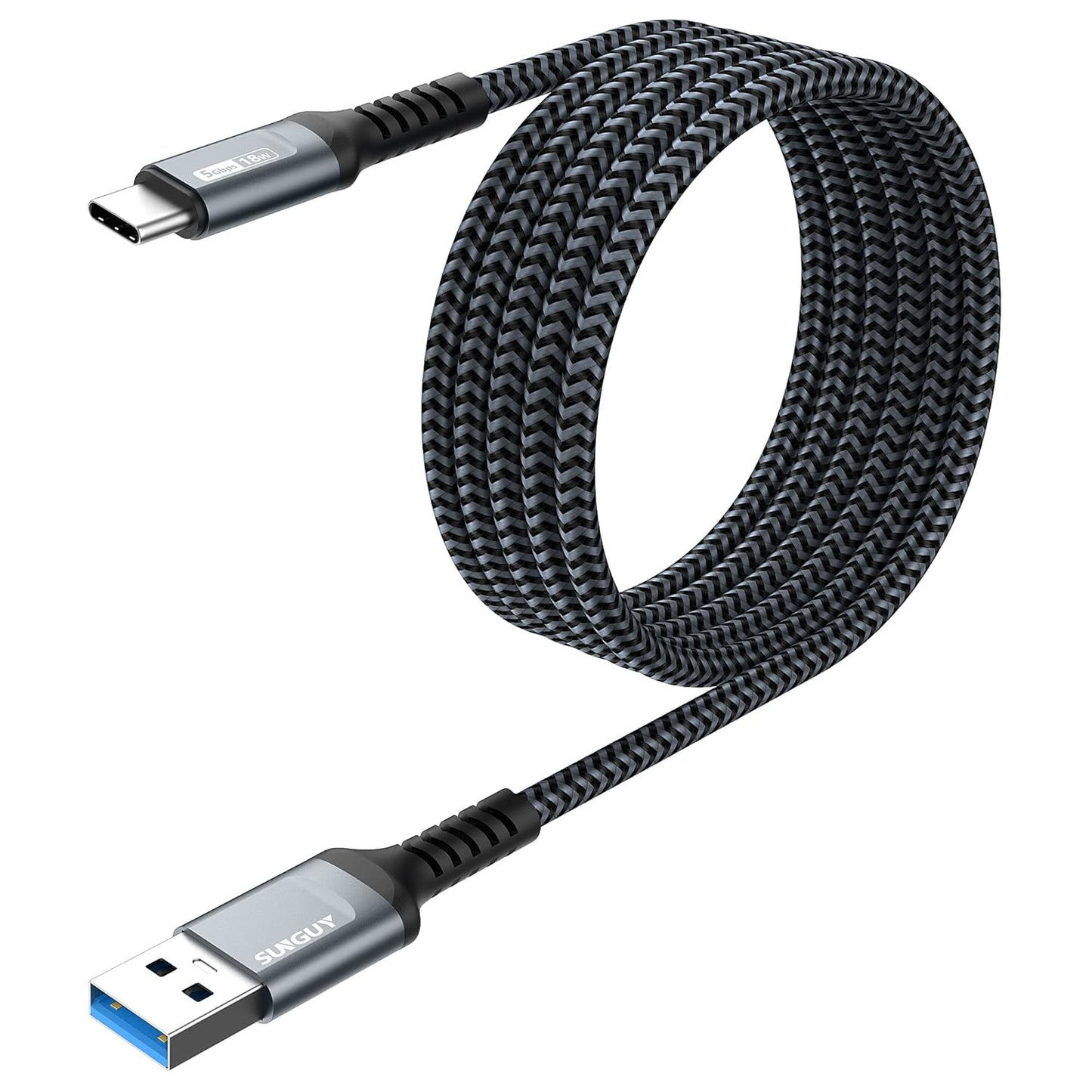 Cavo USB C per Auto Android, 1,8 M, 5 Gbps, USB Da a a C, 3 A, Ricarica Rapida, in Nylon Intrecciato, Compatibile Con Iphone15/15Pro/15Pro Max/15Plus, Galaxy S23 S22 S21 S10, LG, Ipad, Pixel,