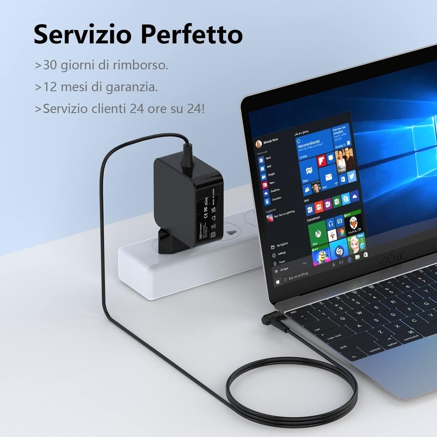 45W Caricatore ASUS PC Portatile 19V 2.37A Alimentatore per Asus 14 15 S14 S15 X540S X540LA X541N X553M X556U TP301UA Zenbook UX310 UX330 UX305 UX430U AD2066020 Notebook Caricabatteria 4.0 X 1.35Mm