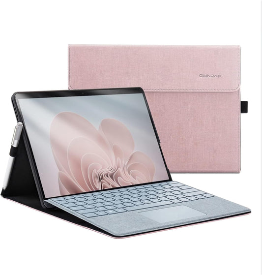 Custodia per Tablet Surface Pro 11, Pro 10,Pro 9 per Business Custodia Con Portapenne, Angolo Di Visualizzazione Multiplo Regolabile, Compatibile Con La Tastiera Type Cover