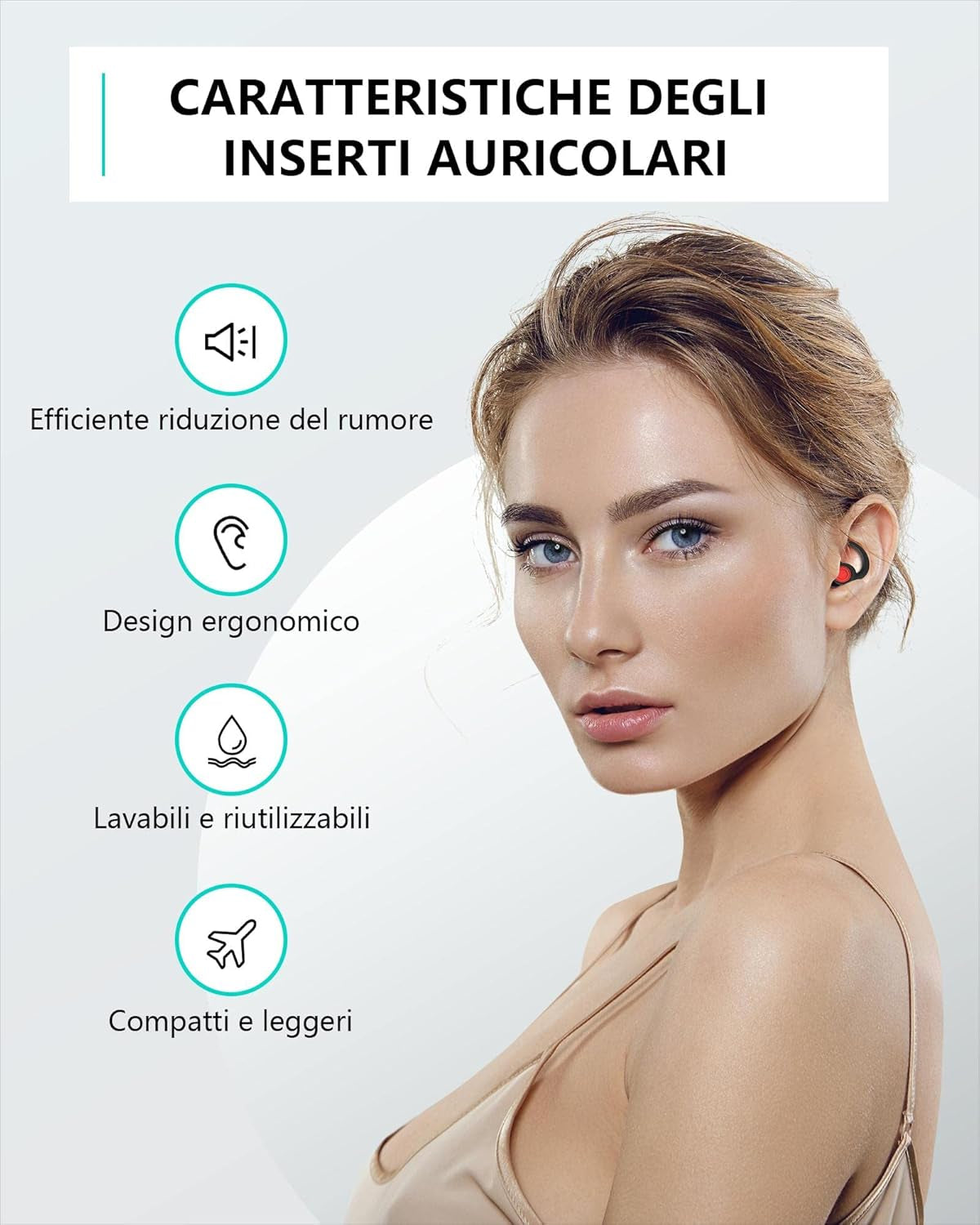 Silicone Tappi Orecchie per Dormire, 2 Paia Tappi per Le Orecchie Antirumore Lavabili Riutilizzabili per Sonno Leggero Riduci I Rumori, per Lavoro, Feste, Studio, Discoteca, Concerti